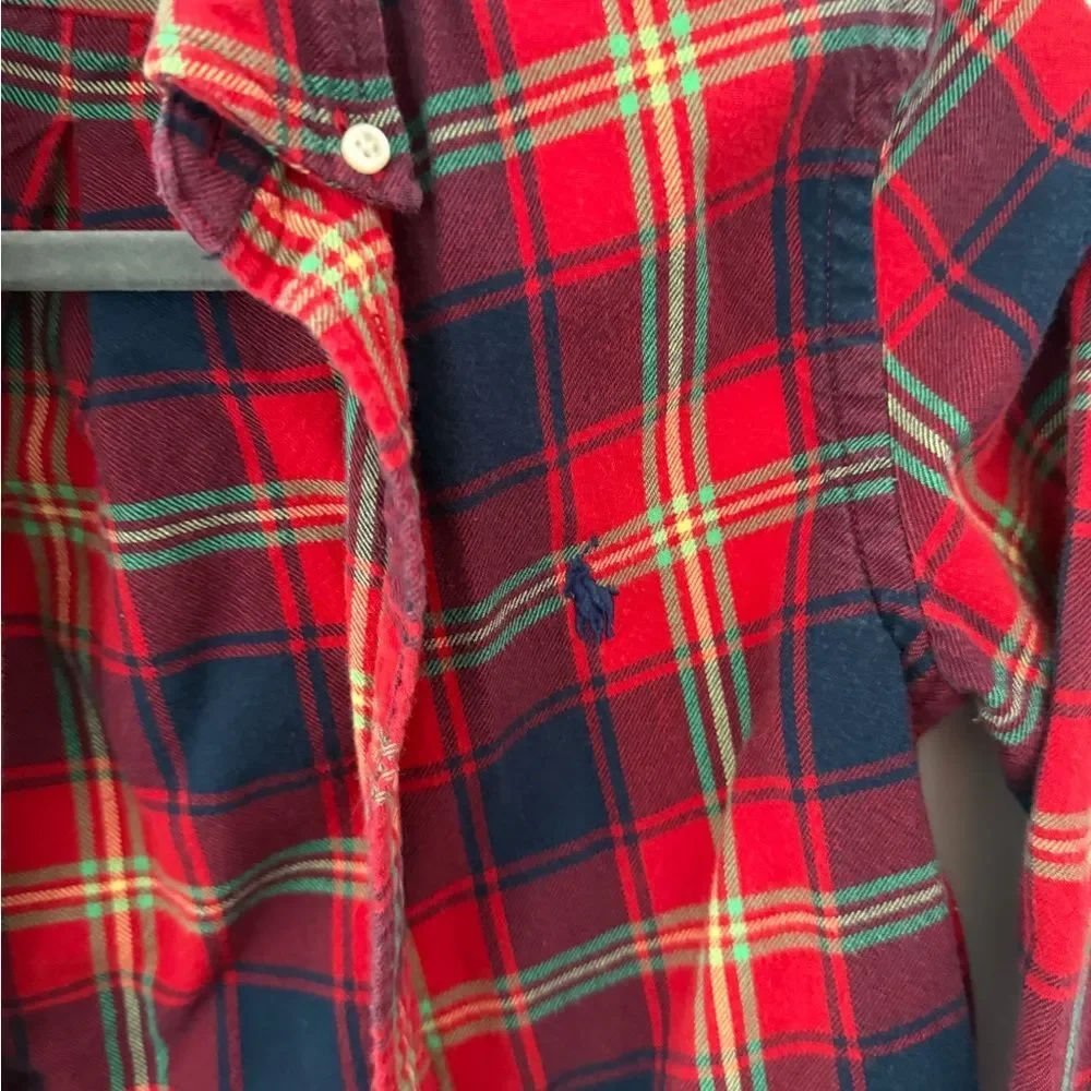 Ralph Lauren Red and Green Plaid Shirt size small (8)